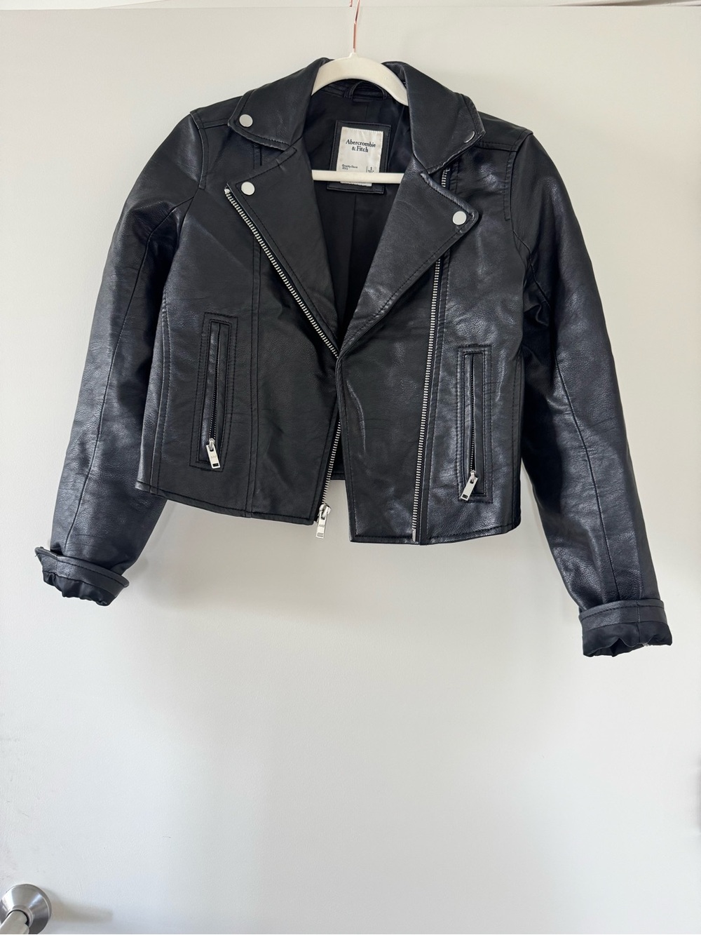 Abercrombie & Fitch Black Faux Leather Moto Jacket